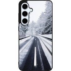 Samsung Galaxy S24 FE Case Hülle - Silikon schwarz Winter 22 Snowy Road