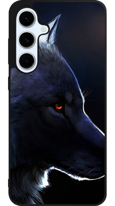 Coque Samsung Galaxy S24 FE - Silicone rigide noir Wolf Shape