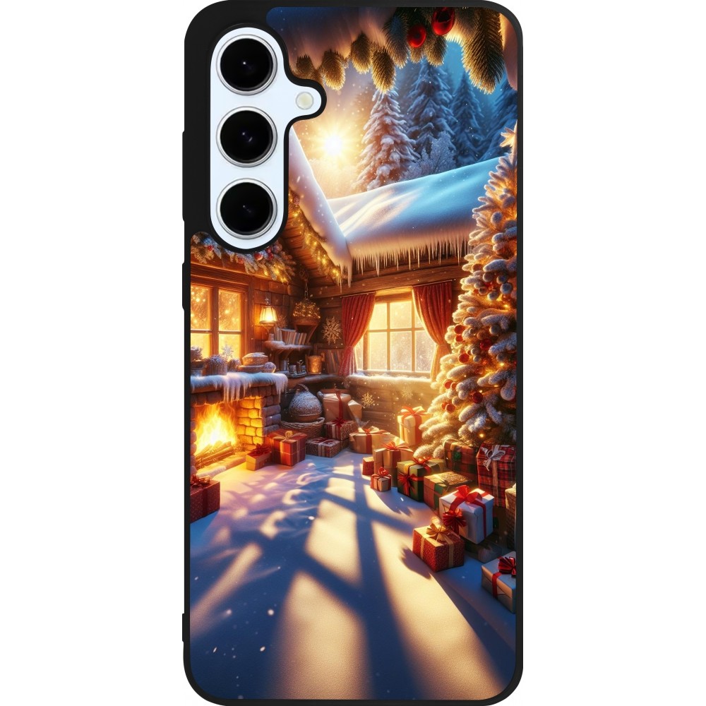 Samsung Galaxy S24 FE Case Hülle - Silikon schwarz Weihnachten Chalet Feerie