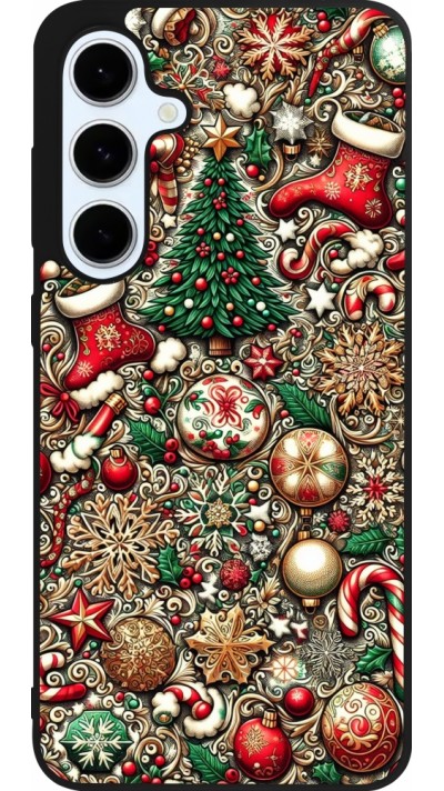 Samsung Galaxy S24 FE Case Hülle - Silikon schwarz Weihnachten 2023 Mikromuster