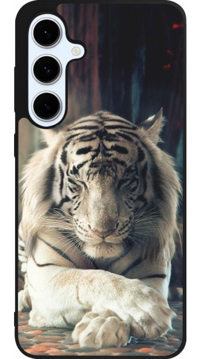 Coque Samsung Galaxy S24 FE - Silicone rigide noir Zen Tiger