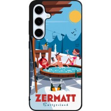 Coque Samsung Galaxy S24 FE - Silicone rigide noir Zermatt Mountain Jacuzzi