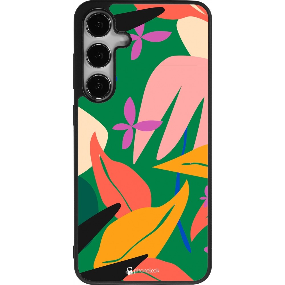 Samsung Galaxy S24+ Case Hülle - Silikon schwarz Abstract Jungle