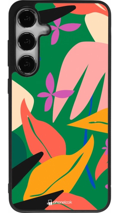 Samsung Galaxy S24+ Case Hülle - Silikon schwarz Abstract Jungle