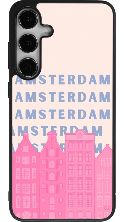 Samsung Galaxy S24+ Case Hülle - Silikon schwarz Amsterdam Pink Print