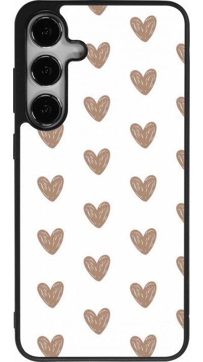 Samsung Galaxy S24+ Case Hülle - Silikon schwarz Autumn 2024 brown hearts