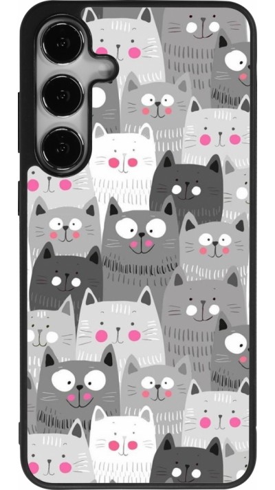 Samsung Galaxy S24+ Case Hülle - Silikon schwarz Katzenschwärme