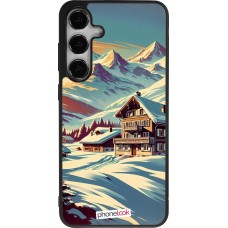 Samsung Galaxy S24+ Case Hülle - Silikon schwarz Chalet Berg verschneit