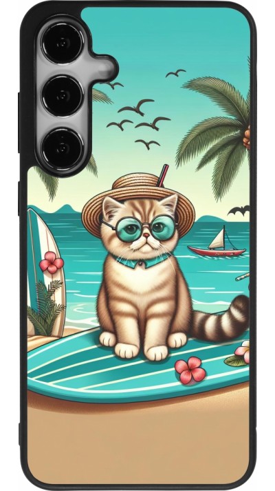 Samsung Galaxy S24+ Case Hülle - Silikon schwarz Chat Surf Stil