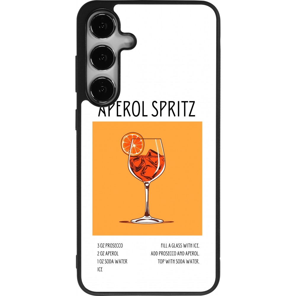 Samsung Galaxy S24+ Case Hülle - Silikon schwarz Cocktail Rezept Aperol Spritz