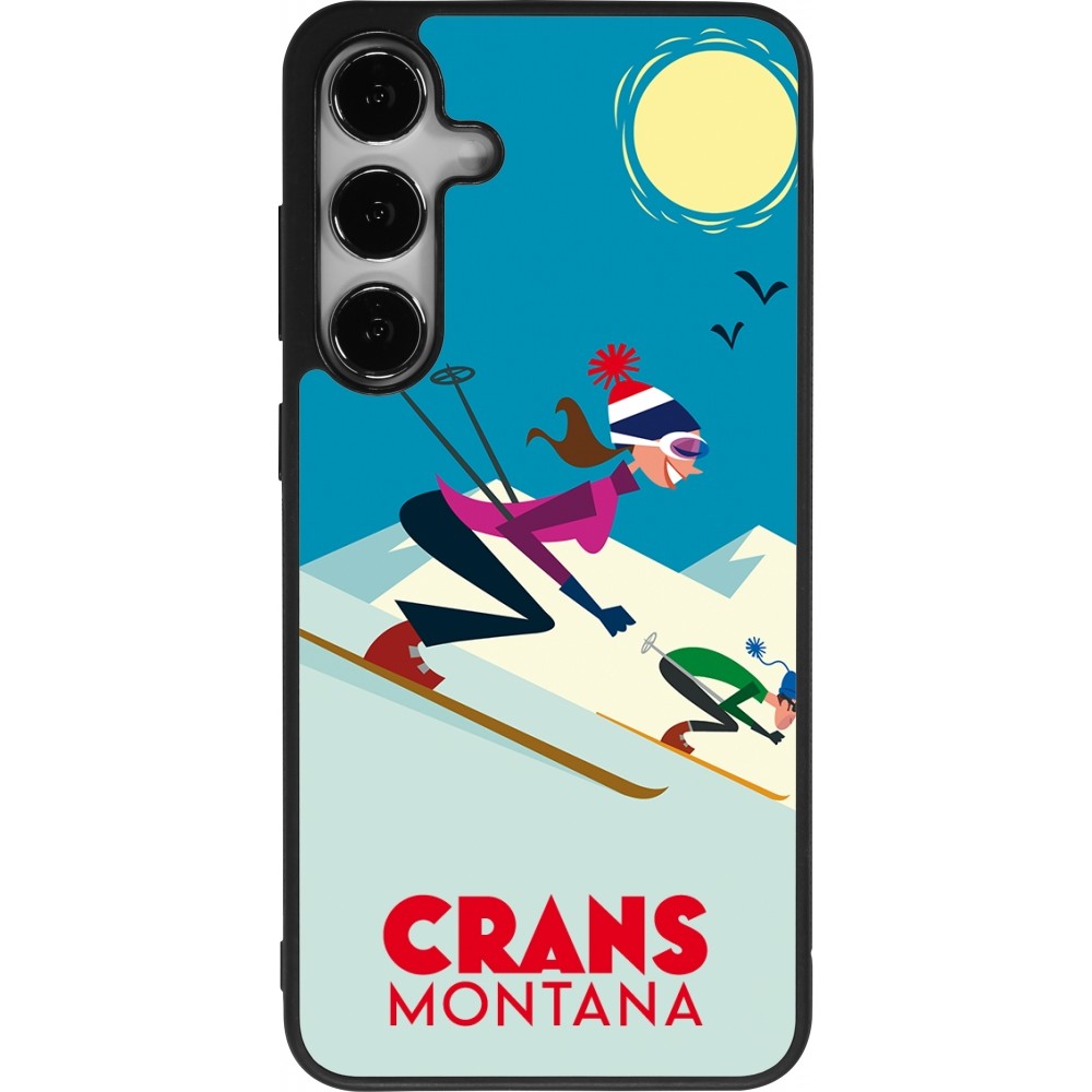 Samsung Galaxy S24+ Case Hülle - Silikon schwarz Crans-Montana Ski Downhill