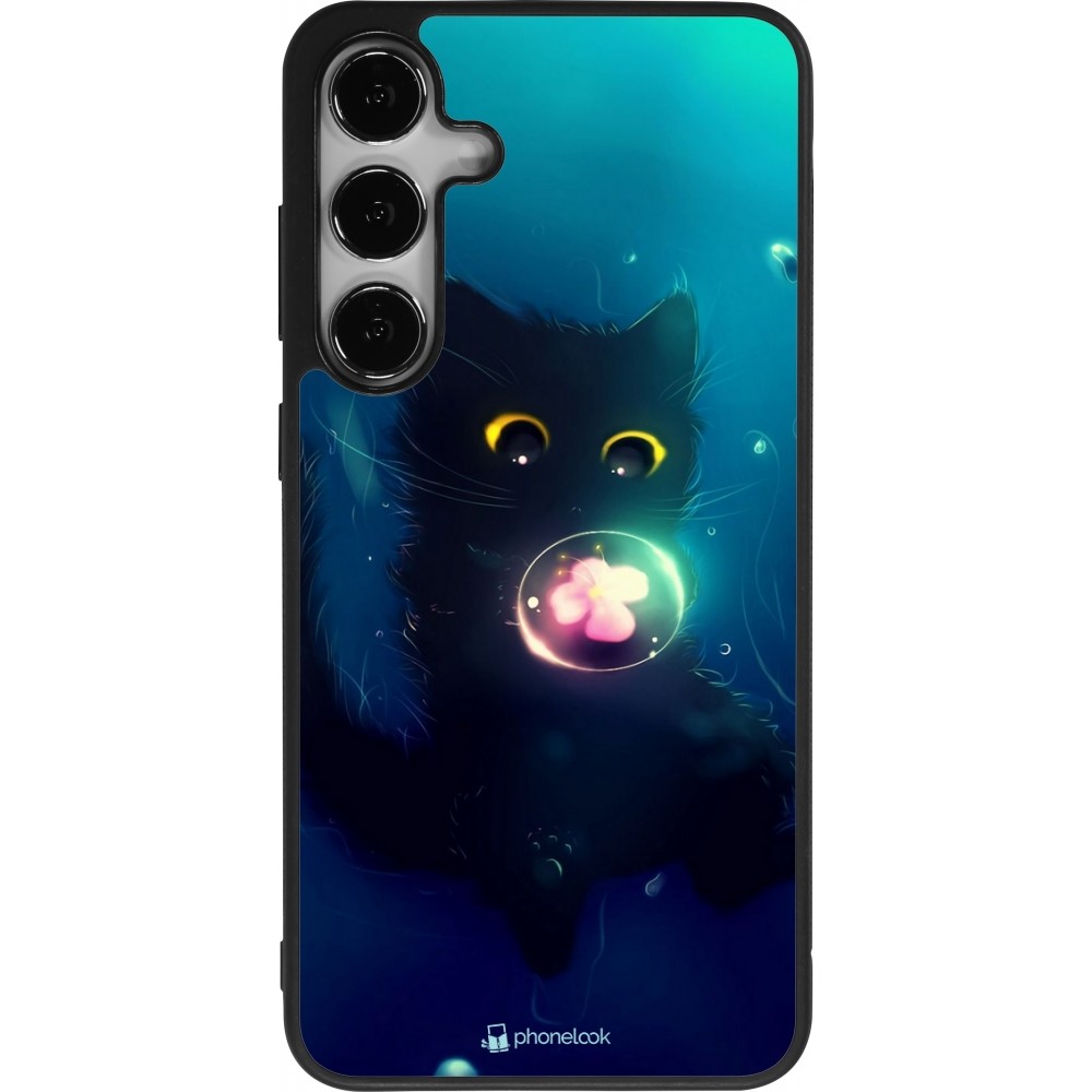 Samsung Galaxy S24+ Case Hülle - Silikon schwarz Cute Cat Bubble