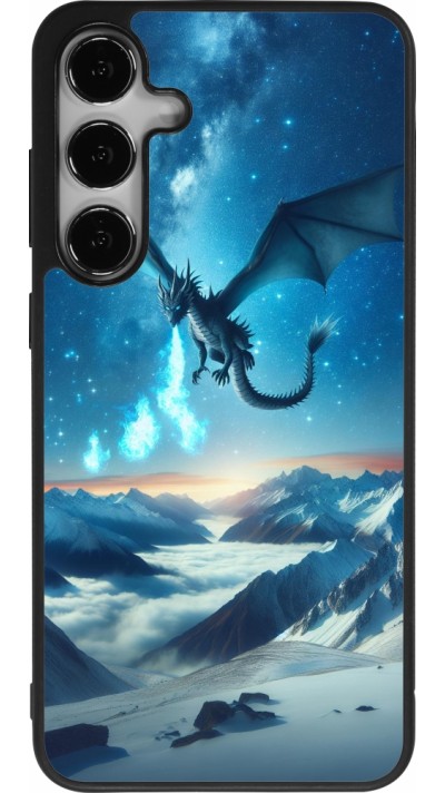 Samsung Galaxy S24+ Case Hülle - Silikon schwarz Drache nächtliche Berg