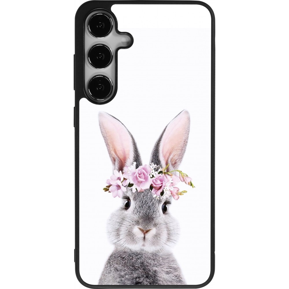 Samsung Galaxy S24+ Case Hülle - Silikon schwarz Easter 2023 flower bunny