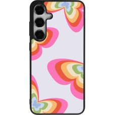 Samsung Galaxy S24+ Case Hülle - Silikon schwarz Easter 2024 rainbow butterflies