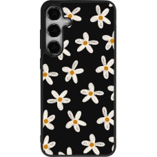 Samsung Galaxy S24+ Case Hülle - Silikon schwarz Easter 2024 white on black flower