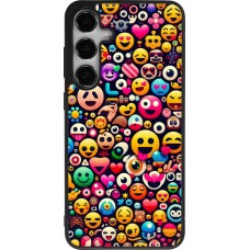 Samsung Galaxy S24+ Case Hülle - Silikon schwarz Emoji Mix Farbe