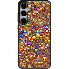 Samsung Galaxy S24+ Case Hülle - Silikon schwarz Emoji gemischt