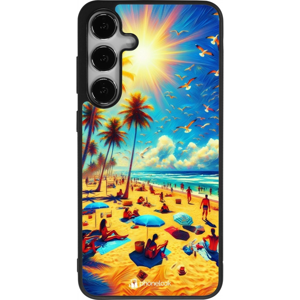 Samsung Galaxy S24+ Case Hülle - Silikon schwarz Sommer Paradies Farbe