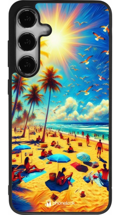 Samsung Galaxy S24+ Case Hülle - Silikon schwarz Sommer Paradies Farbe