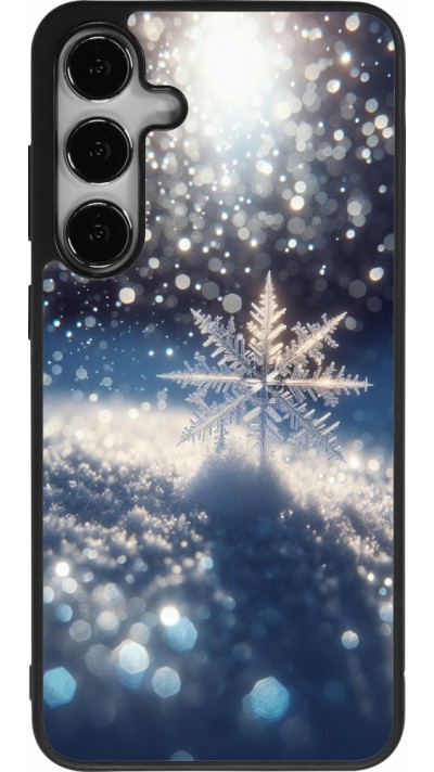 Samsung Galaxy S24+ Case Hülle - Silikon schwarz Schneeflocke Solar Glanz