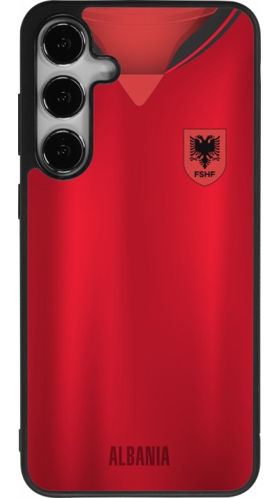 Coque Samsung Galaxy S24+ - Silicone rigide noir Maillot de football Albanie personnalisable