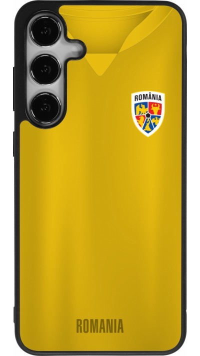 Coque Samsung Galaxy S24+ - Silicone rigide noir Maillot de football Roumanie