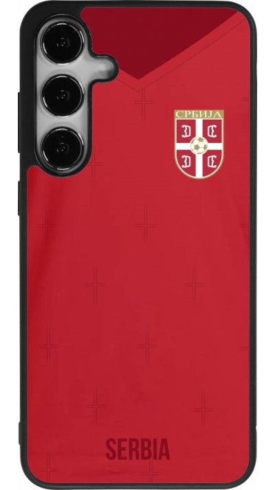 Samsung Galaxy S24+ Case Hülle - Silikon schwarz Serbien 2022 personalisierbares Fussballtrikot