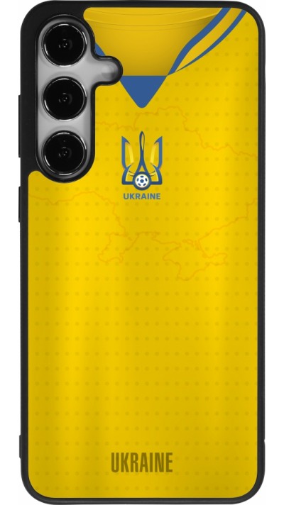 Coque Samsung Galaxy S24+ - Silicone rigide noir Maillot de football Ukraine