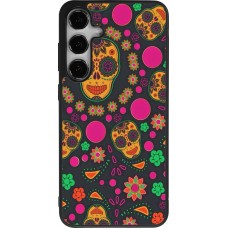 Samsung Galaxy S24+ Case Hülle - Silikon schwarz Halloween 22 colorful mexican skulls