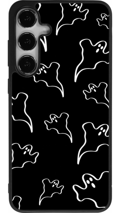 Samsung Galaxy S24+ Case Hülle - Silikon schwarz Halloween 2024 black and white ghosts