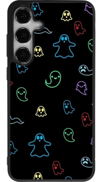 Samsung Galaxy S24+ Case Hülle - Silikon schwarz Halloween 2024 colorful ghosts