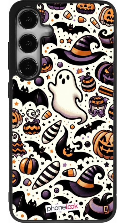 Samsung Galaxy S24+ Case Hülle - Silikon schwarz Halloween 2024 Niedliches Muster