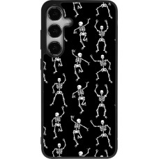 Samsung Galaxy S24+ Case Hülle - Silikon schwarz Halloween 2024 dancing skeleton