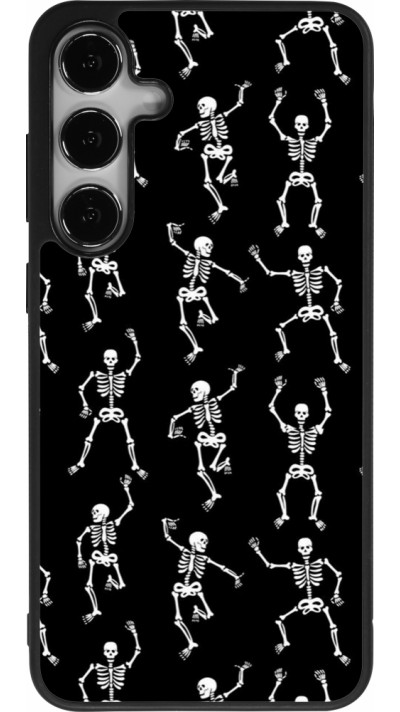 Samsung Galaxy S24+ Case Hülle - Silikon schwarz Halloween 2024 dancing skeleton