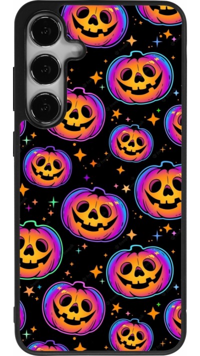 Samsung Galaxy S24+ Case Hülle - Silikon schwarz Halloween 2024 rainbow pumpkins