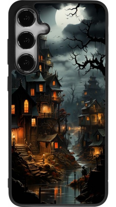 Samsung Galaxy S24+ Case Hülle - Silikon schwarz Halloween 2024 scary town