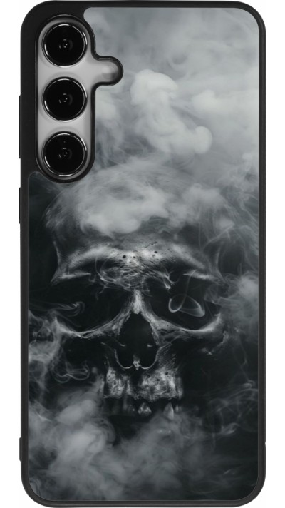 Samsung Galaxy S24+ Case Hülle - Silikon schwarz Halloween 2024 smoky skull