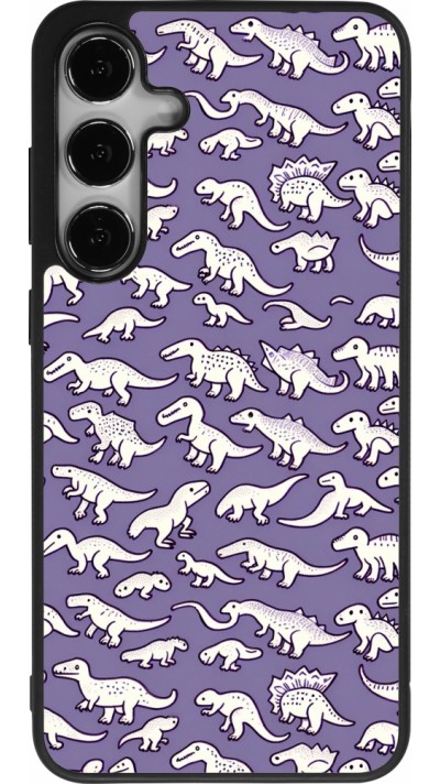 Samsung Galaxy S24+ Case Hülle - Silikon schwarz Mini-Dino-Muster violett