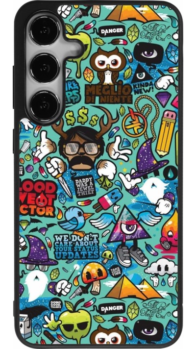 Samsung Galaxy S24+ Case Hülle - Silikon schwarz Mixed Cartoons Turquoise