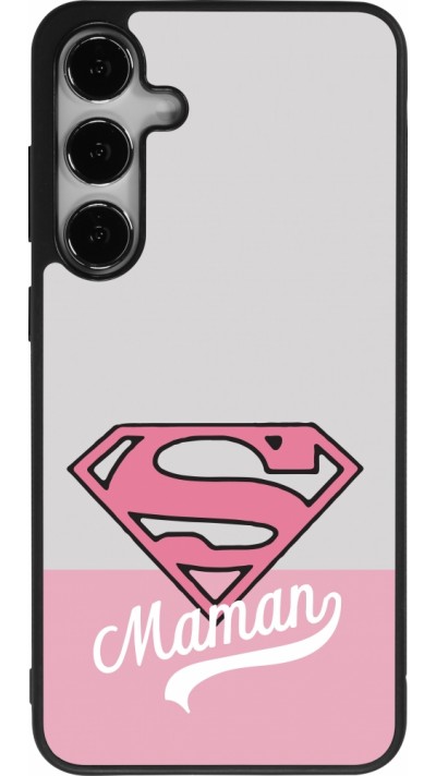 Samsung Galaxy S24+ Case Hülle - Silikon schwarz Mom 2024 Super hero maman