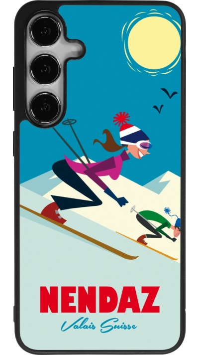 Coque Samsung Galaxy S24+ - Silicone rigide noir Nendaz Ski Downhill