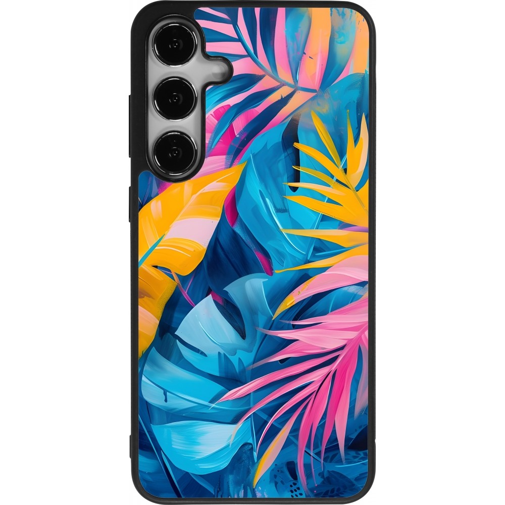 Samsung Galaxy S24+ Case Hülle - Silikon schwarz Palms Blue