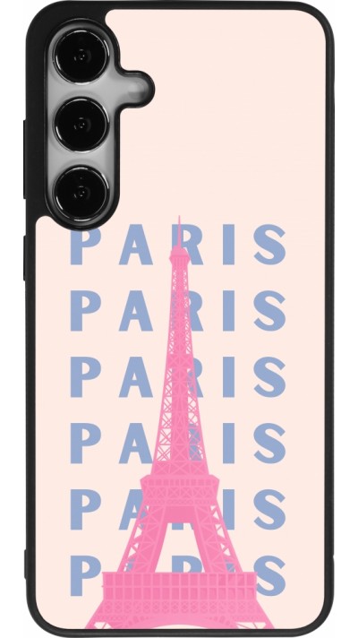 Samsung Galaxy S24+ Case Hülle - Silikon schwarz Paris Pink Print