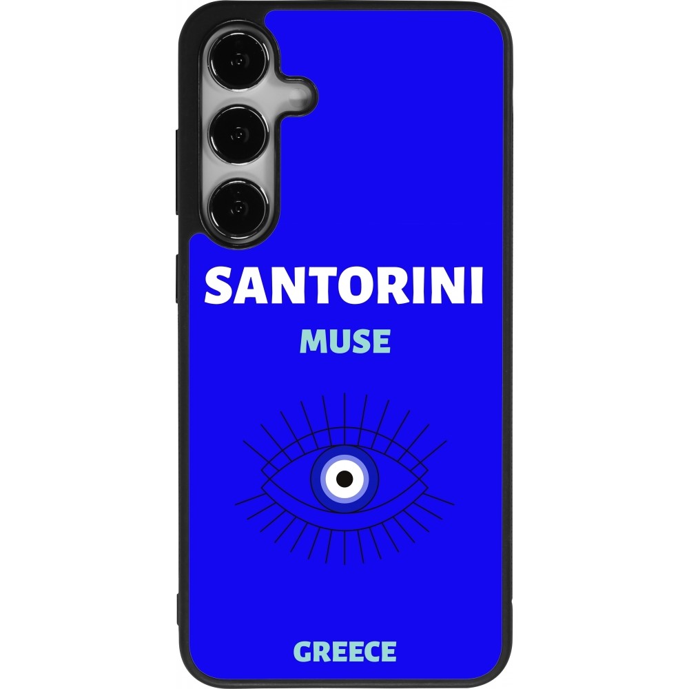 Samsung Galaxy S24+ Case Hülle - Silikon schwarz Pop Summer Destination Santorini