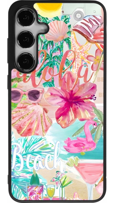 Samsung Galaxy S24+ Case Hülle - Silikon schwarz Preppy Collage Aloha