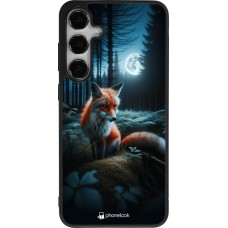 Samsung Galaxy S24+ Case Hülle - Silikon schwarz Fuchs Mond Wald