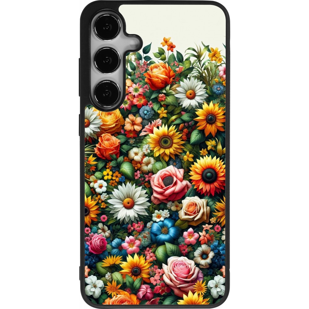 Samsung Galaxy S24+ Case Hülle - Silikon schwarz Sommer Blumenmuster