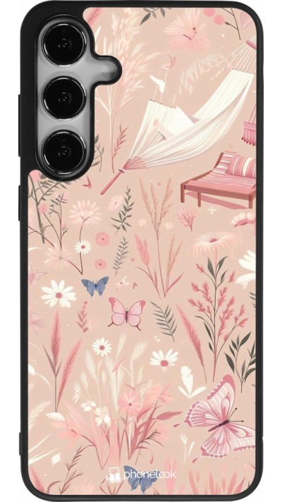 Samsung Galaxy S24+ Case Hülle - Silikon schwarz Sommer Pastellmuster