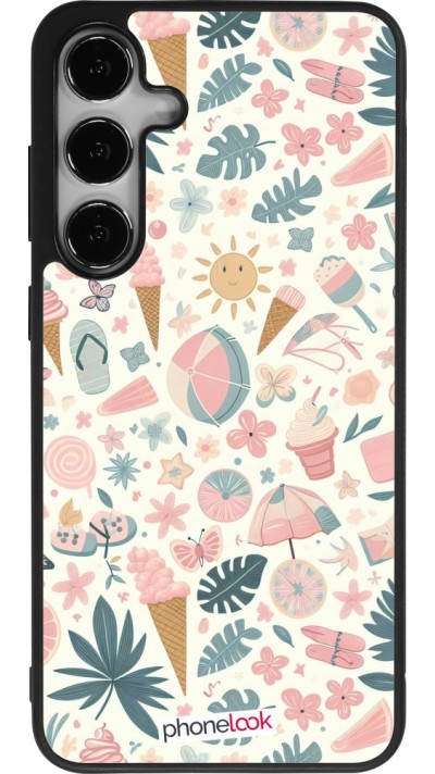 Samsung Galaxy S24+ Case Hülle - Silikon schwarz Sommer Pink Muster